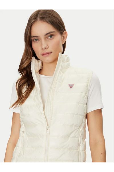 Guess Jeans Women's ecru sports vest whab2 Guess jeans