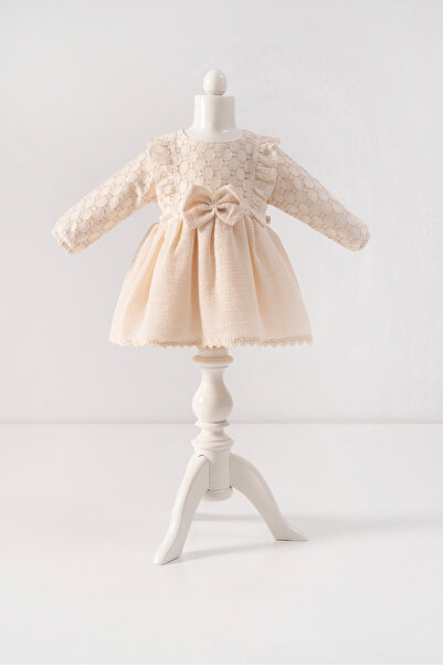 BEBELİNNA BABY KIZ BEBEK DANTELLİ ELBİSE