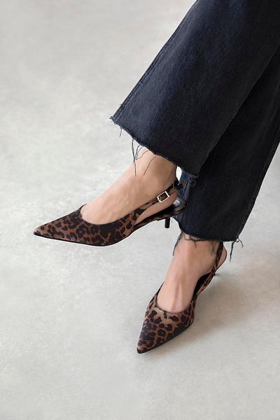 STRASWANS Cuesta Women's Heeled Satin Shoes - Leopard Model