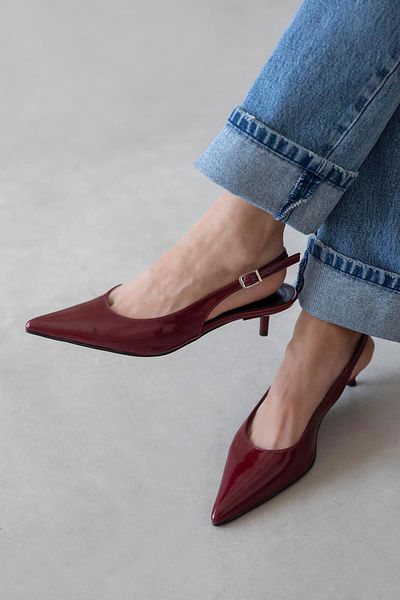 STRASWANS Cuesta Women's Heeled Patent Leather Shoes Claret Red