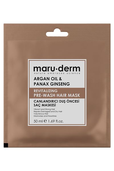 Maru.Derm قناع تجديد الشعر بزيت الأرغان والجينسينج الآسيوي قبل الاستحمام 50 مل