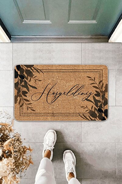 Viva Home Bej Hoşgeldiniz Temalı Kapı Önü Paspası KP15