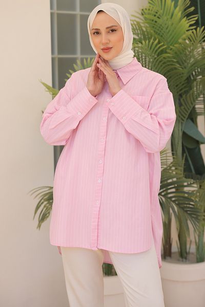 giyze Striped Shirt Pink 12021