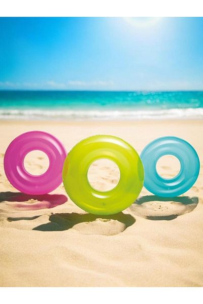 BYCEGU 52586 Glossy Inflatable Pool Sea Ring with Handle 75cm 8+ Age Product Is One Piece