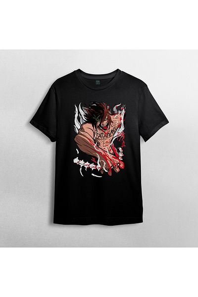 Pixxa Attack On Titan Eren Jaeger_ Unisex 100% βαμβακερό μπλουζάκι με λαιμόκοψη μοντέλο 6