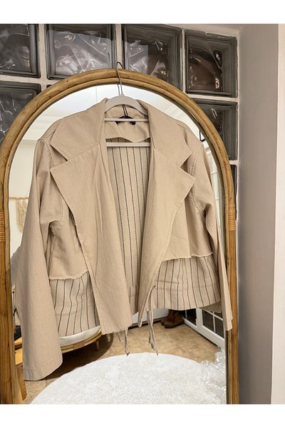Kendinisevbutik سترة كتان موسمية مقاس كبير