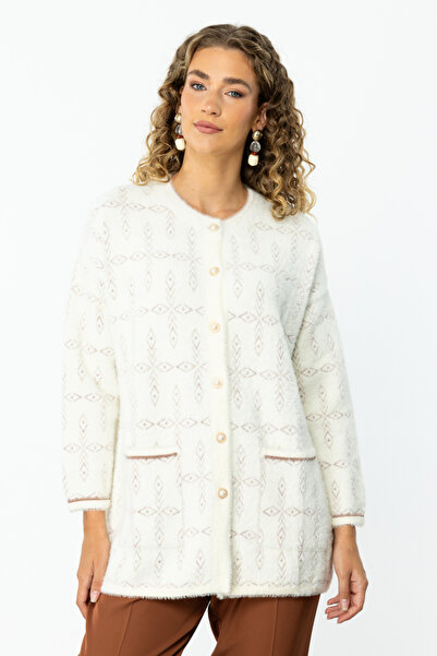 Genel Markalar 47945 Teks Simli Ince Sakal Düğmeli Hırka