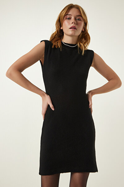 Lovelyİstanbul Rochie mini tricotaj - NEGRĂ LYY0087