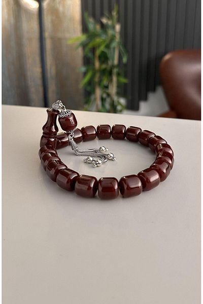 dergah tesbih Efe Mascot Silver Tassel Length Squeezing Rosary