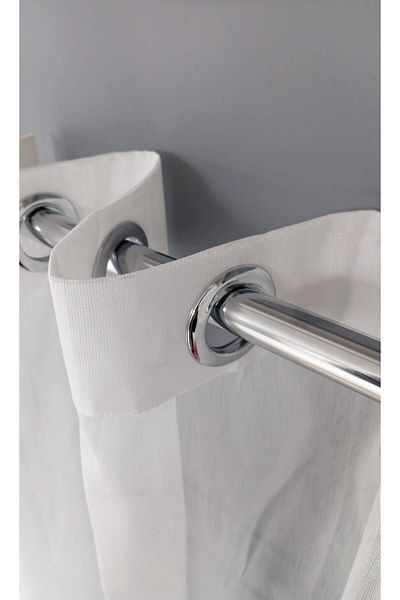 Brillant Land Elegant Rustic Tulle Eyelet Curtain - Draped