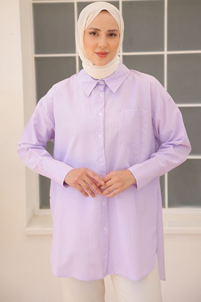 giyze Striped Shirt Lilac 12020