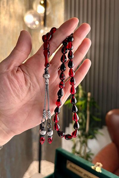 dergah tesbih Water Drop Squeezing Amber Kazaz Tasseled Rosary