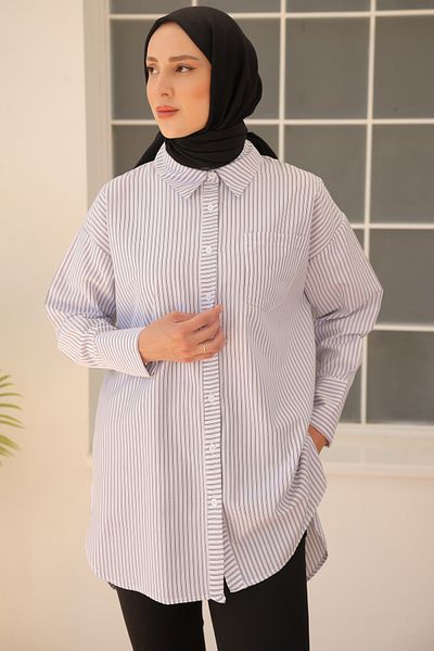 giyze Striped Shirt White 12025