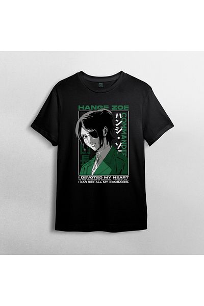 Pixxa Attack On Titan Hange Unisex 100% βαμβακερό μπλουζάκι με λαιμόκοψη μοντέλο 1
