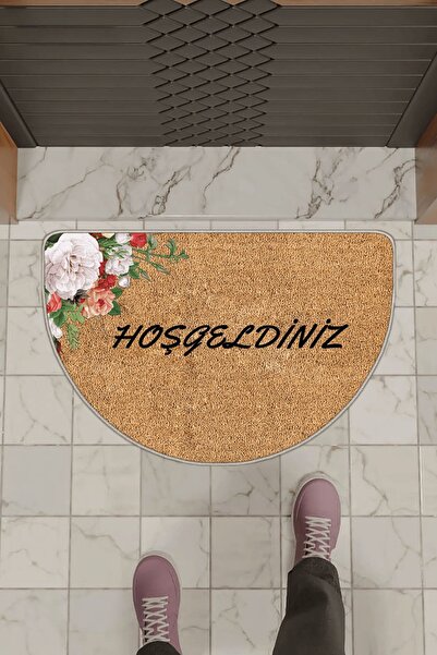 Viva Home Bej Hoşgeldiniz Desenli Kapı Önü Paspası KP36