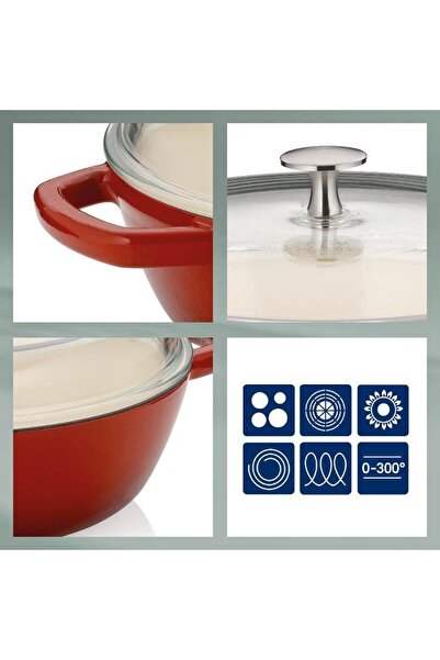 KELA Keck Lang CALIDO cast iron deep frying pan 28 cm 3.8l red