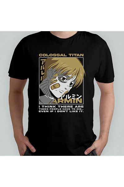 Pixxa Μπλουζάκι από 100% βαμβάκι Attack On Titan Armin Crew Neck Model 2