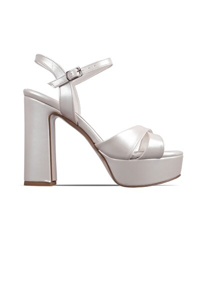 MY DERİ Sagy ženske večernje cipele s platformom i visokim potpeticama 3879