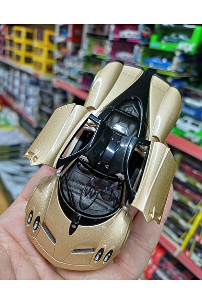 OYUNCAKSAHİLİ Pagani Huayra Model Metal Araba Kapıları Yukarı Açılır Çekbırak Dıecast Koleksiyon Gold