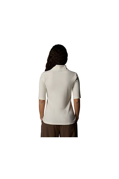 THE NORTH FACE Γυναικείο W S/W Mock Neck Slim Tee, Λευκό μπλουζάκι εξωτερικού χώρου