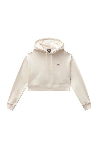 Dickies Women's White Dickies Oakport Cropped Hoodie Ecru