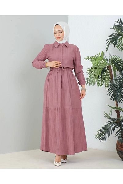 MSK Fashion Φόρεμα με γιακά πουκάμισο Lara με μισό κουμπί