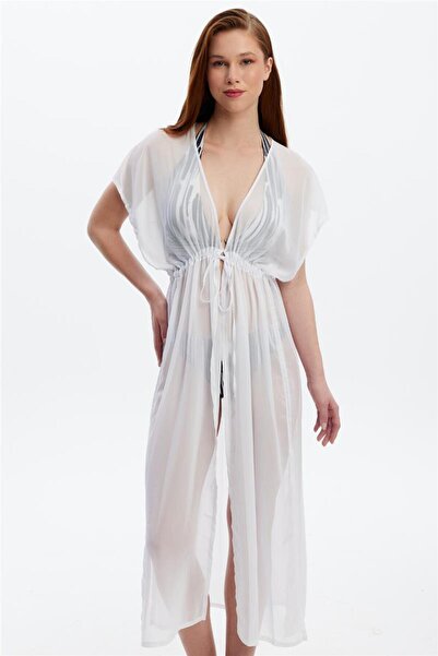 Louren P5119 Tasseled Short Sleeve Pareo