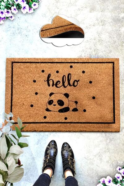 Chilai Home Coco Baby Panda Doğal Koko Paspas,40x60 Cm Kıl Kapı Önü Paspası