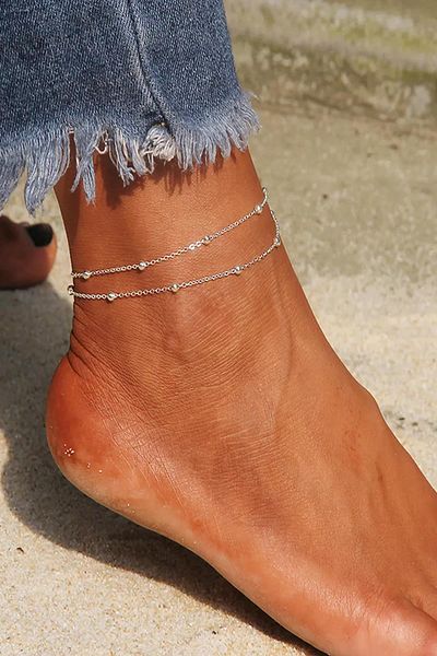 New Obsessions Steel Anklet with Topcuk Chain