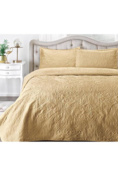 Özdilek Tek Kişilik Kadife Yatak Örtüsü Flair 180x230 Hardal