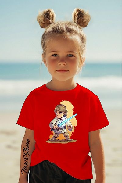 New Shine In Cart 6 and Above Purchases Get 1 T-Shirt Gift - Starwars Chris Printed Oversize Kids T-Shirt