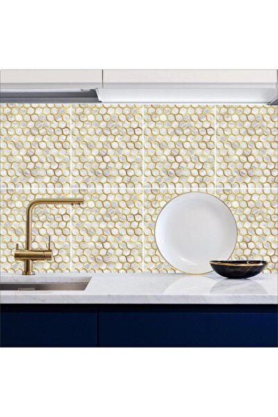 Bigaimaj Кухонна стільниця з самоклеючою фольгою з мармуровим візерунком, золотий колір, 60 см x 100 см