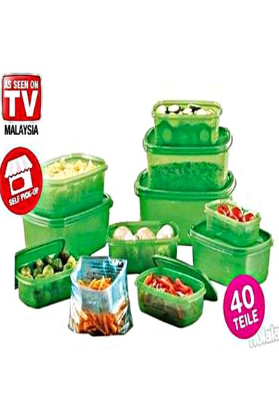 AS SEEN ON TV 40 Piece Green Kitchen Container Set