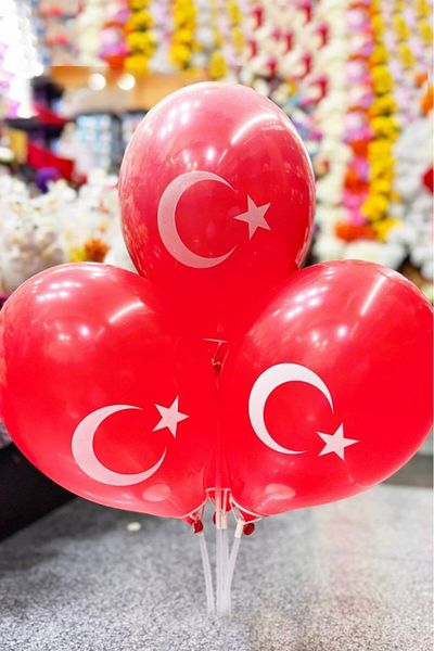 BeySüS Turkish Flag Latex Balloon 20Pcs