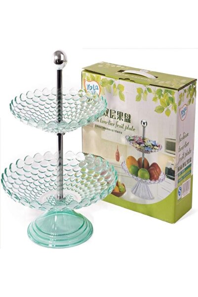 Other 30cm plastic fruit and dessert stand, two tiers