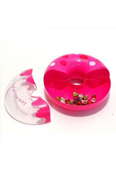 Other A multi-colored donut-shaped dessert plate