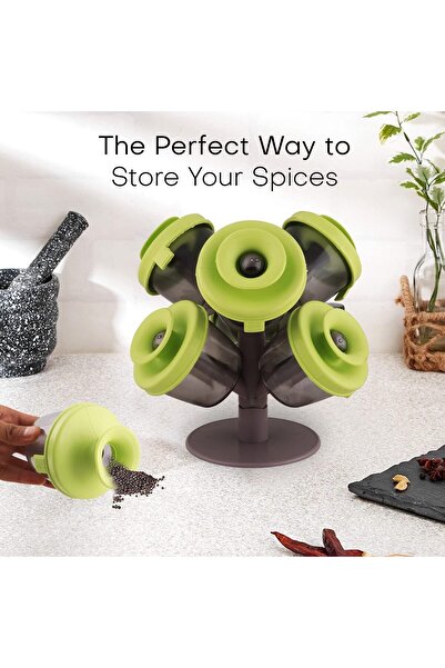 Other Tree Shaped Spice Jar with Pop Up Lid and Holder Set of 6