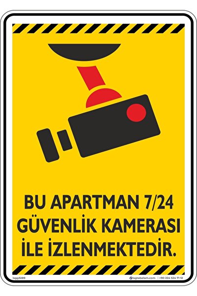 isgtabelam 15×20 سم/3 قطع/ملصق مضيء/هذا الشقة يتم مراقبتها بكاميرا أمنية على ...
