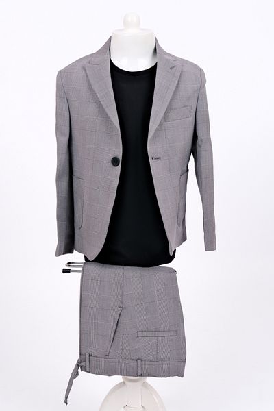 Merdia Kids Boy's Suit Set (Plaid Jacket, T-Shirt and Drawstring Pants)