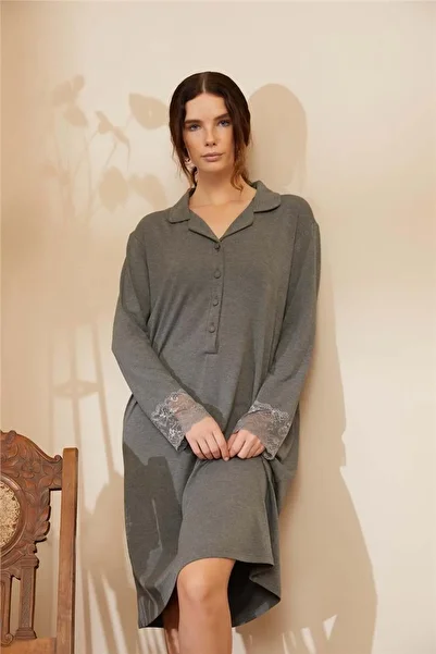 Louren H113 Lace Placket Nightgown