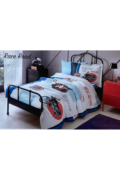 Özdilek Single Ranforce Duvet Cover Set Race Road Blue