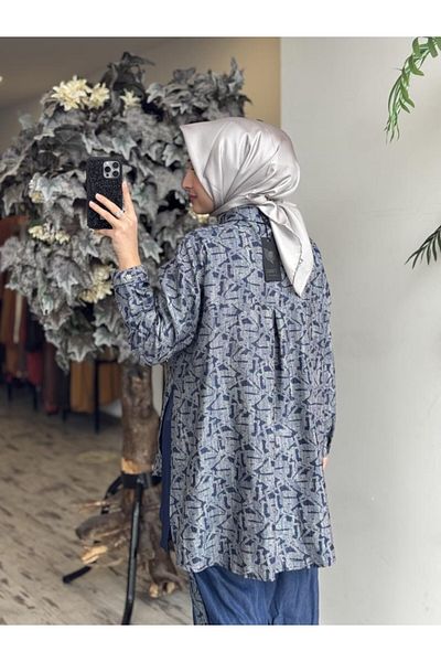 Ghisa Denim Knitted Shirt Pants Suit 4875