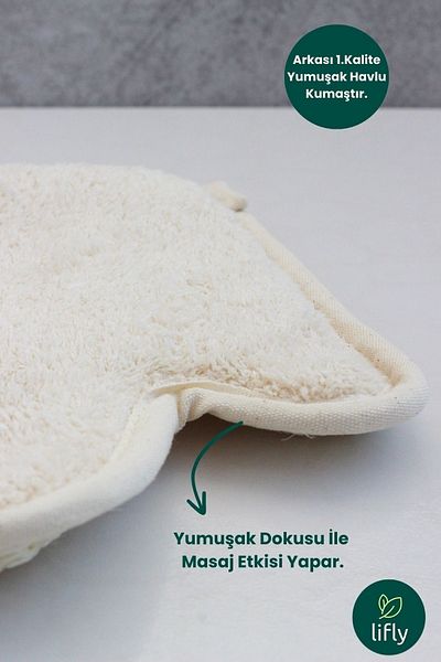 lifly Natural Sisal Fingered Glove Pouch - Bath Shower Washcloth - Sisal Fiber Fingered Body Washcloth