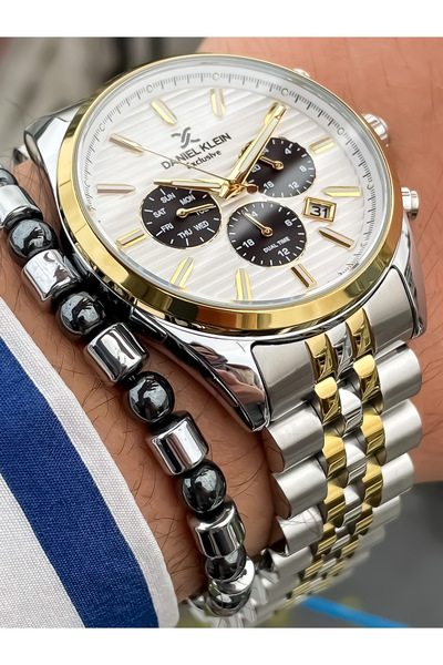 Daniel Klein Gümüş Renk Çelik Erkek Kol Saati Tum Fonksiyonları Aktif Saat Bileklik Babalar Günü