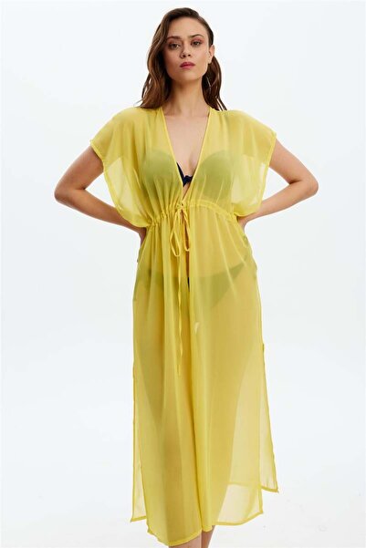 Louren P5119 Tasseled Short Sleeve Pareo