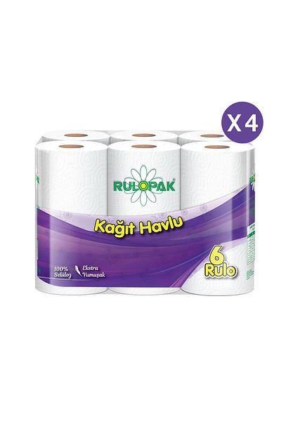 Rulopak 300128   24-Piece Roll Towels (4 Pack - 1 Box)