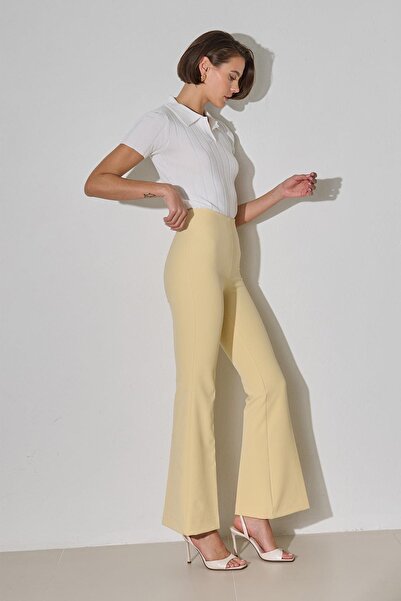 Setre Παντελόνι με φαρδύ πόδι βουτυρένιο κίτρινο