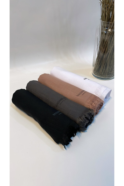 Onur Şal - Şaluri de in patru bucăţi cu evază, culoare uni, țesătură ușoară, ...