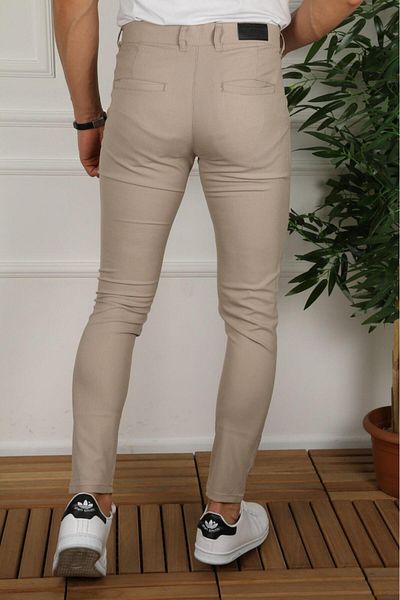 ZRV JEANS Men's Honeycomb Pattern Linen Trousers