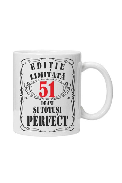 OEM Cana albă personalizată „ediție limitată”, 51 ani, INOVATIX®. 330 ml